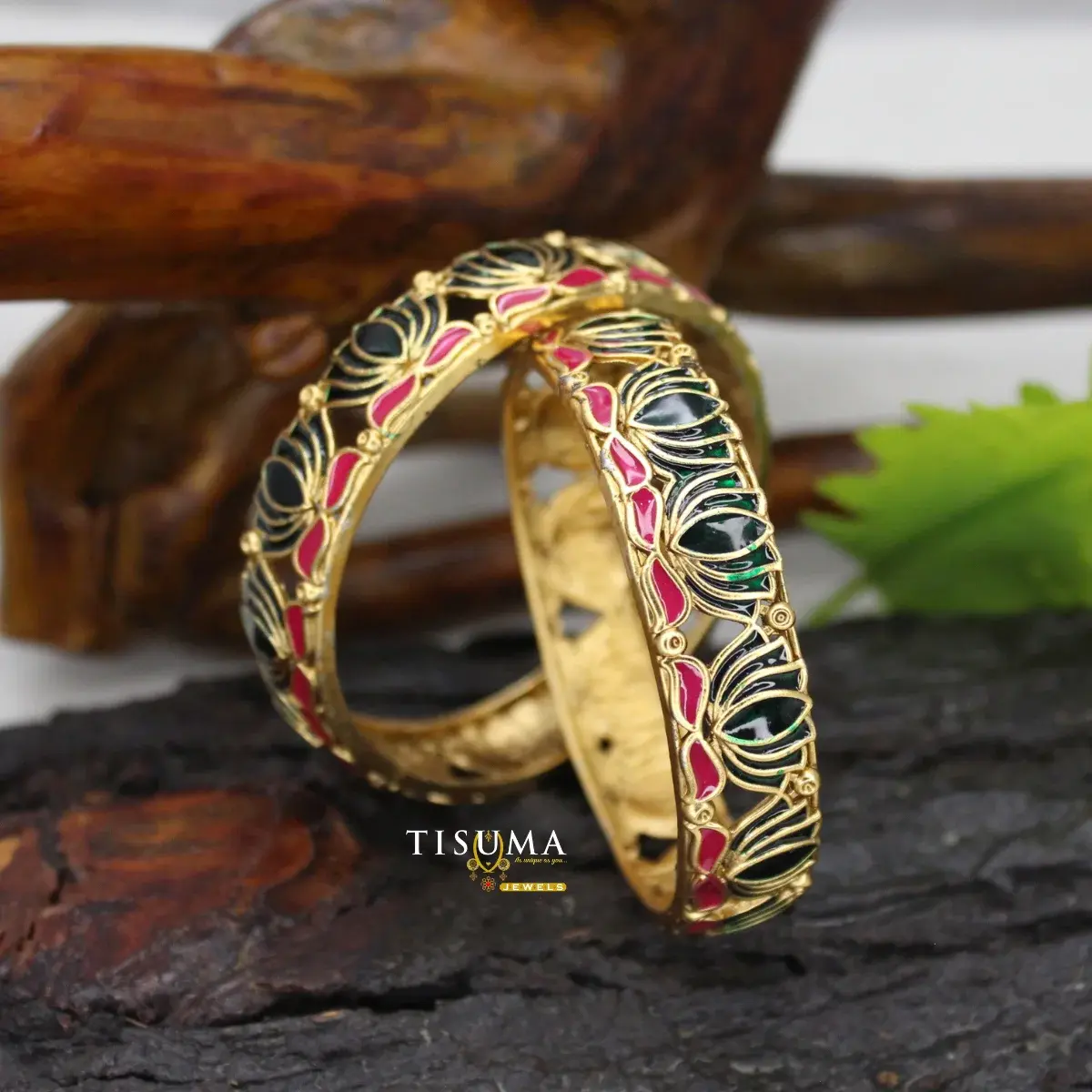 Micro Gold Lotus Bangles